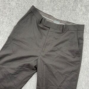 David Taylor Collection Black Flat Front Dress Pants Size 32x30 Polyester Men's